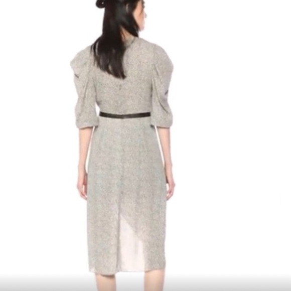 ✨ BCBG Faux Wrap Leopard Slight Puff Shoulder High Low Dress✨ - Picture 4 of 14